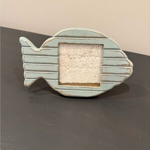 Coastal Blue Fish-Shaped Picture Frame
